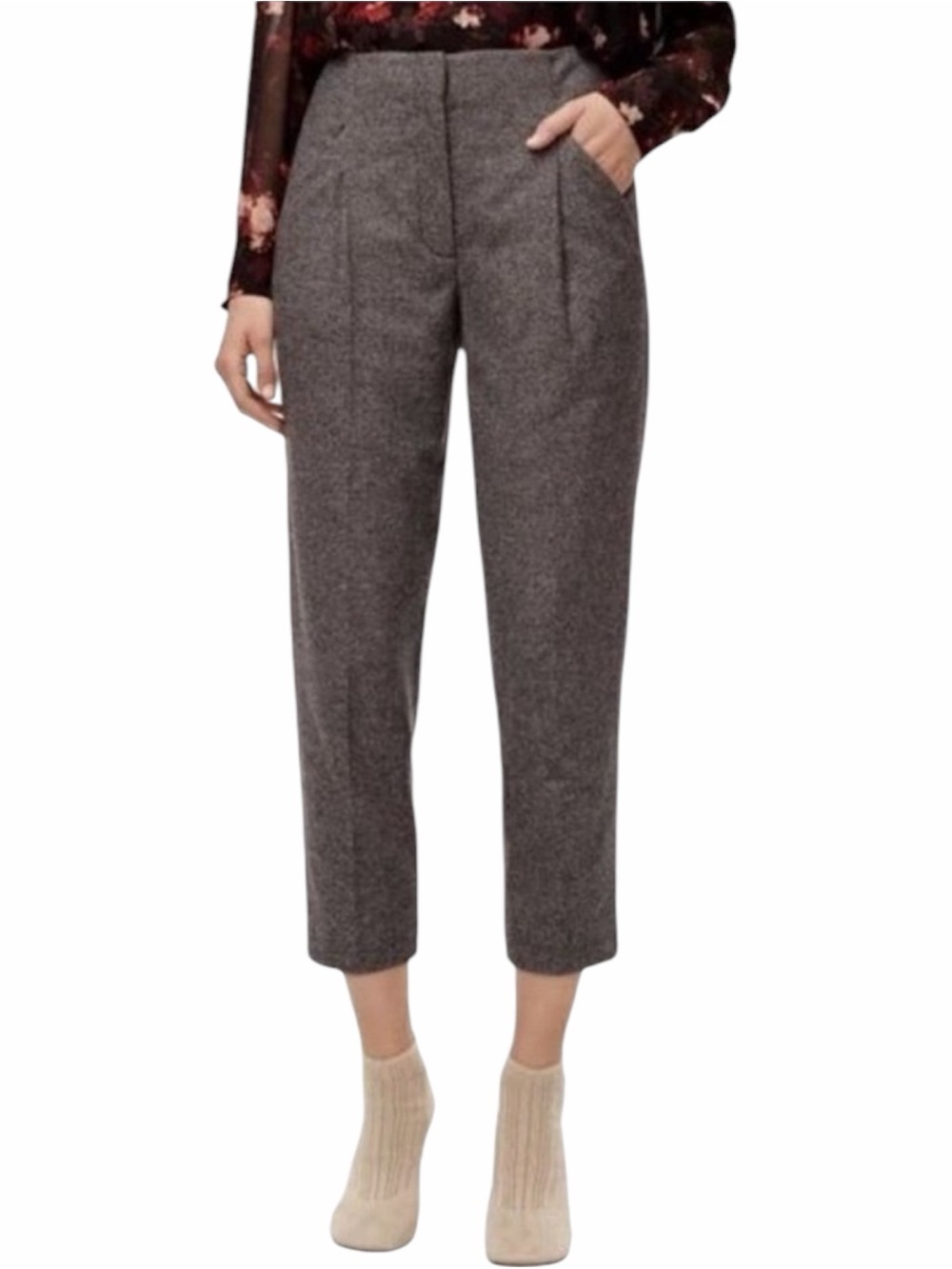 Wilfred Chambery Trousers in a light gray wool blend Cropped Leg Size 0